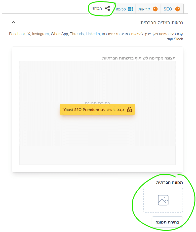 הגדרת תמונה יעודית לשיתוף ברשתות החברתיות - יואסט SEO